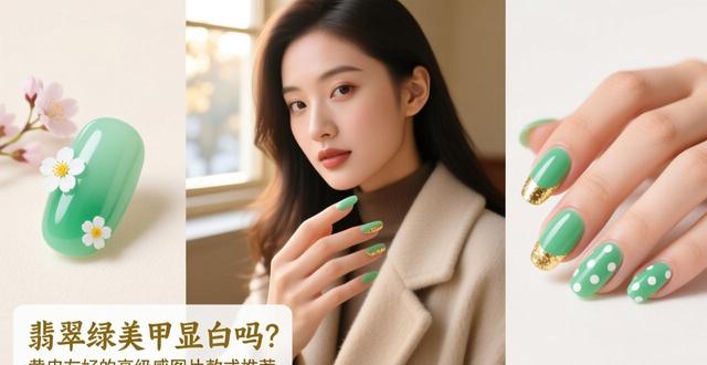 翡翠绿美甲图片_翡翠美甲教程视频_美甲翡翠绿挑色搭配