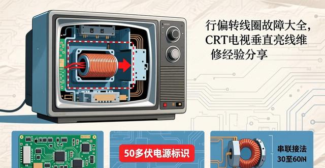 行偏转线圈故障大全，CRT电视垂直亮线维修经验分享