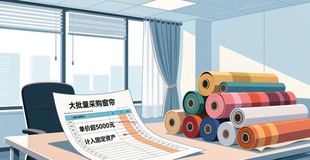 大批量采购窗帘算固定资产吗？单价超5000元才计入