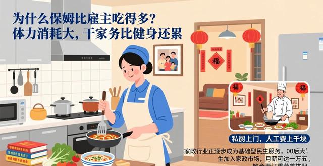 为什么保姆比雇主吃得多？体力消耗大，干家务比健身还累