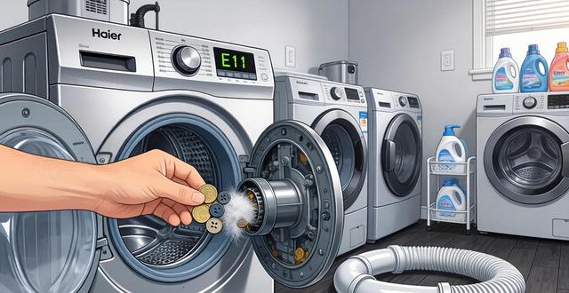 全自动海尔洗衣机故障代码E6、E11怎么解决？自己动手排查方法
