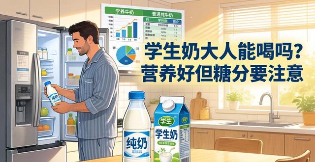 学生奶大人能喝吗？营养好但糖分要注意