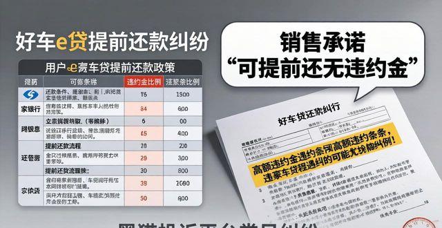 好车e贷提前结清难？违约金太高别硬扛 4个关键点弄懂为什么限制你
