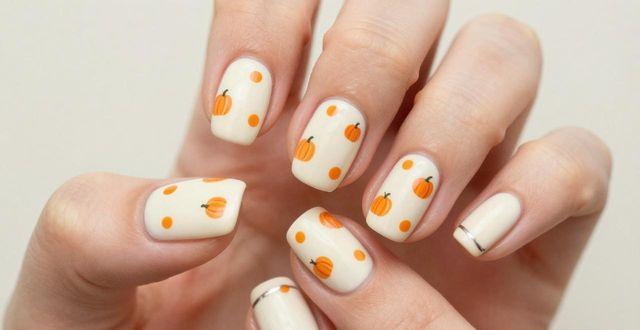 南瓜图案美甲怎么做_南瓜图案美甲_南瓜美甲款式图片大全