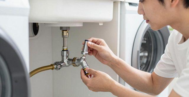 海尔洗衣机进水管安装图_海尔洗衣机进水管安装步骤图_海尔洗衣机进水管怎么接水龙头