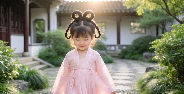 小女孩穿汉服时扎的发型_小女孩汉服扎头发_小姑娘穿汉服头发怎么梳好看